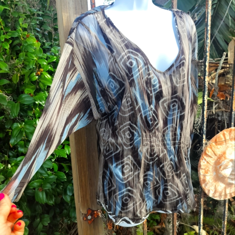 Lynne Ritchie 90s Designer Vintage Artisan Blouse Large